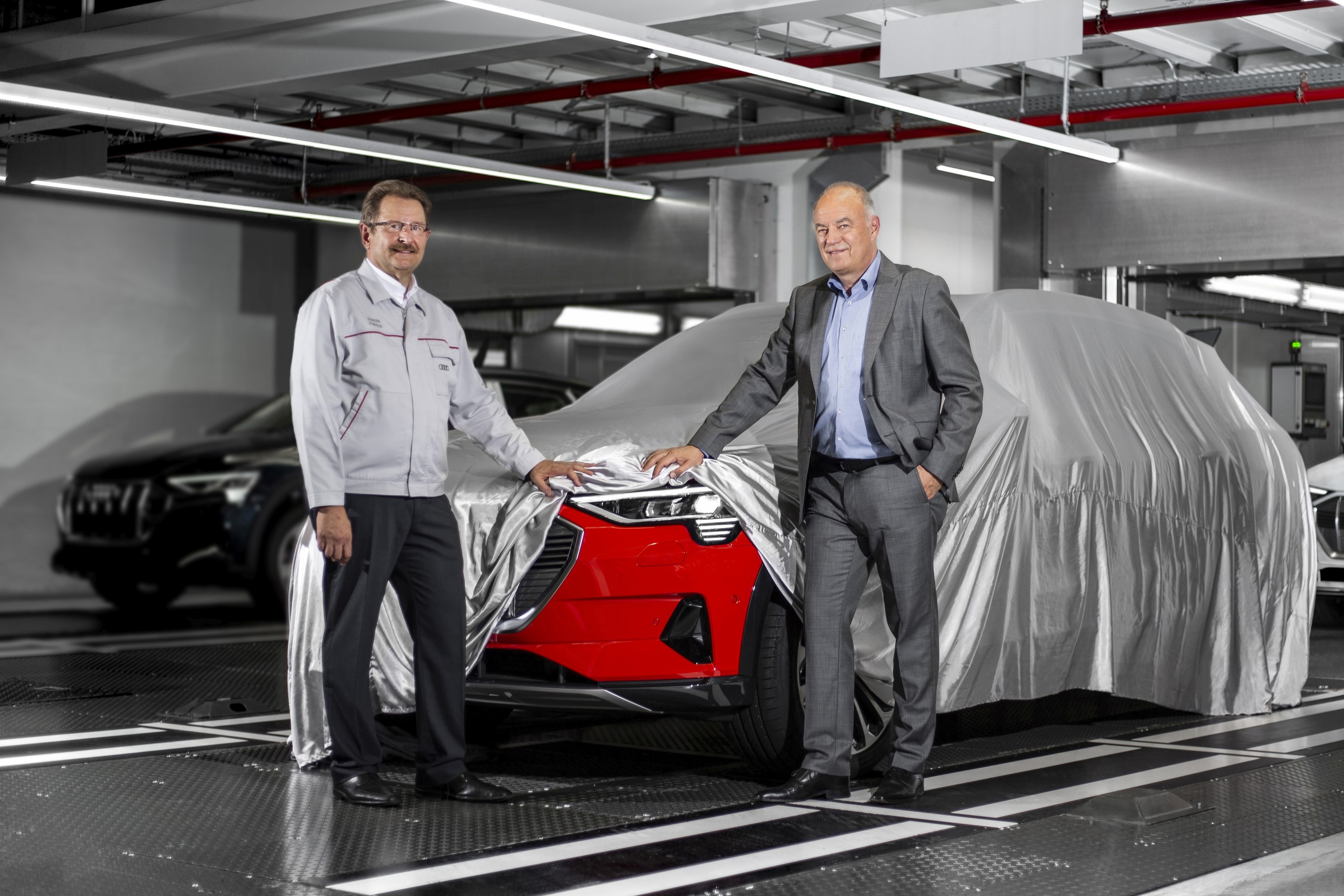 The Audi e-tron prototype on the stage in the Royal Danish Playhouse in Copenhagen